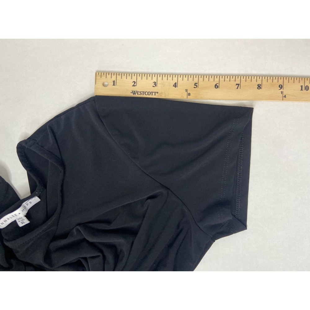 Annalee + Hope Womens XL Black Colorblock Short Sleeve Shift Dress Made USA - Picture 9 of 13